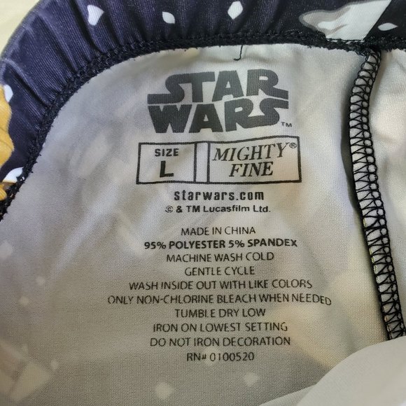 𝅺Star Wars mighty fine black printed graphic Yoda legging size L /large - Picture 3 of 6